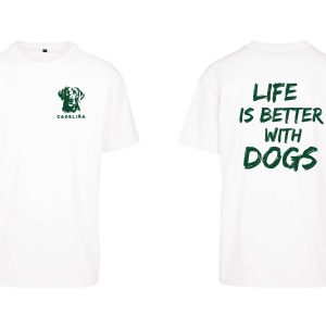 Camiseta oversize "Life is better" blanca